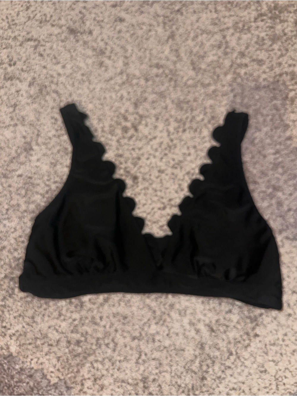 Black Scalloped Edge Bikini Top